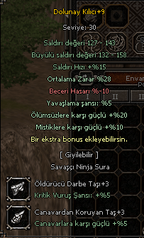 +9 5 EFSUN FULL TAŞ DOLUNAY 300TL
