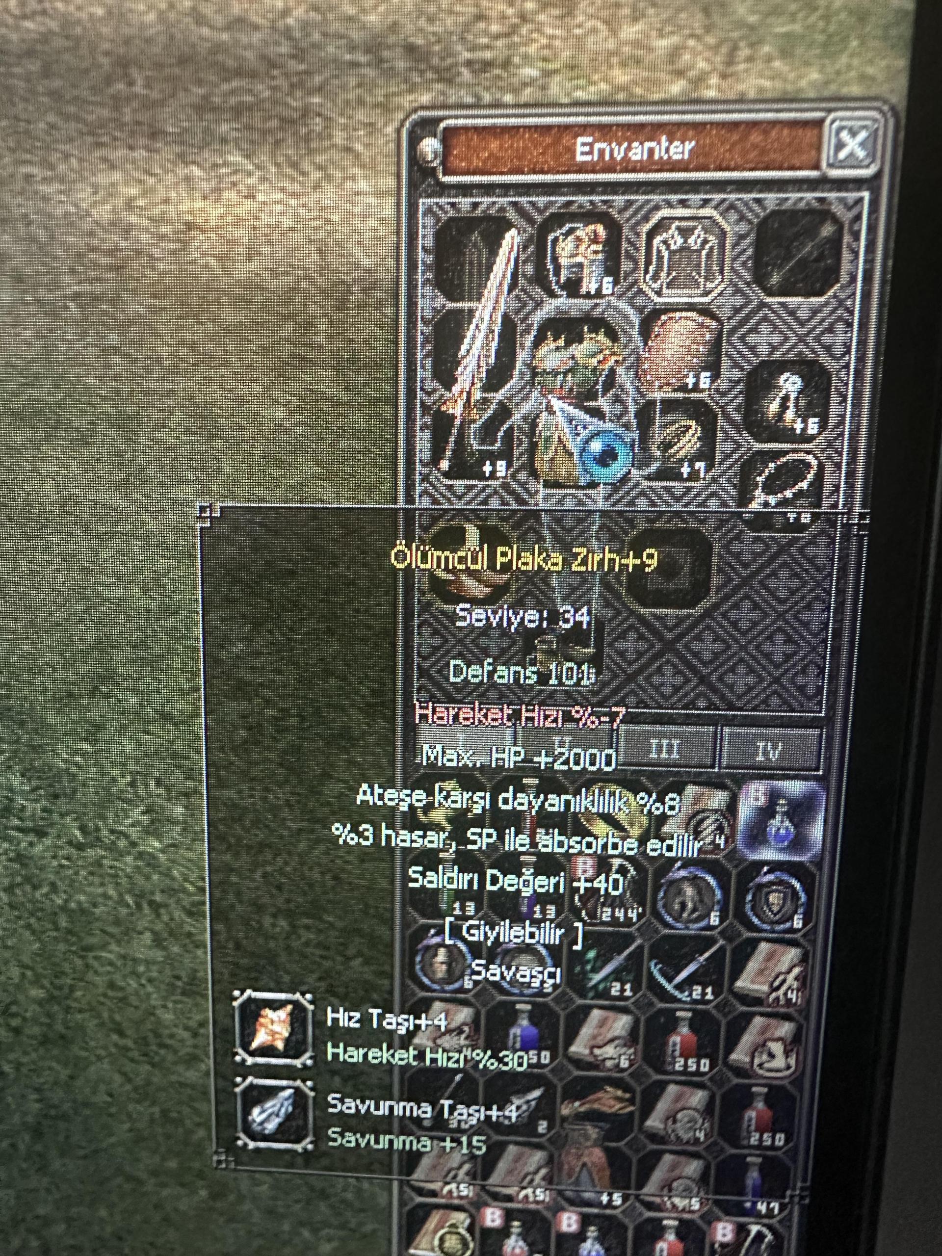 + 9 ölümcül plaka Max hp 2000 Str 40 ateş 8