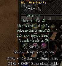 20 EXP Altın ayakkabı