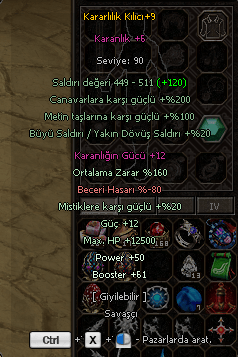 160 Ort 12 Güç Kararlılık Kılıcı Anında Teslim