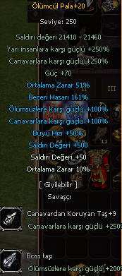 ÖLÜMCÜL PALA +20 9 CANAVARLI