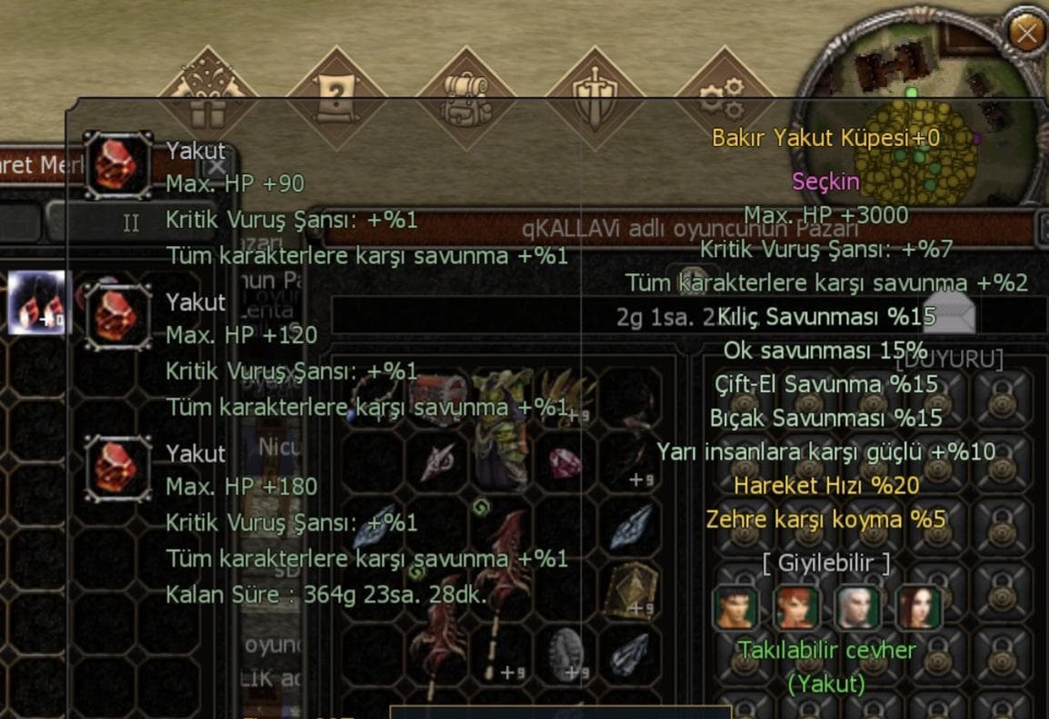 Bakır yakut küpe oyun içi 100T