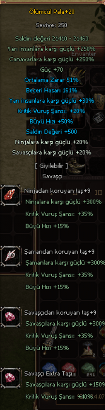 +20 WSLİK SAVAŞÇI ZIRH VE PALA SATILIR EW
