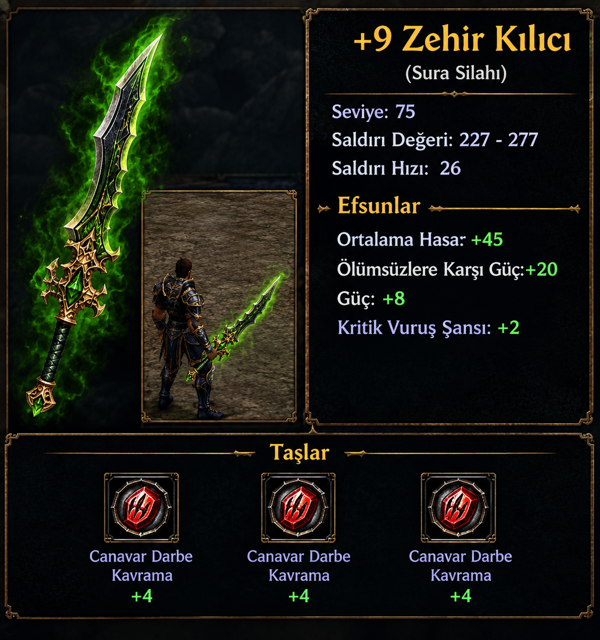 +9 Zehir Kılıcı