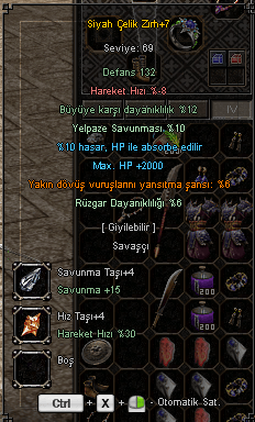 Çelik abanoz kalkan her şey 20k+ efsun 78M