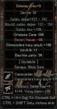+9 36 ORT 10 ÖLÜMSÜZ 5 BAYILMA +4 TAŞLI DOLU KELEPIR