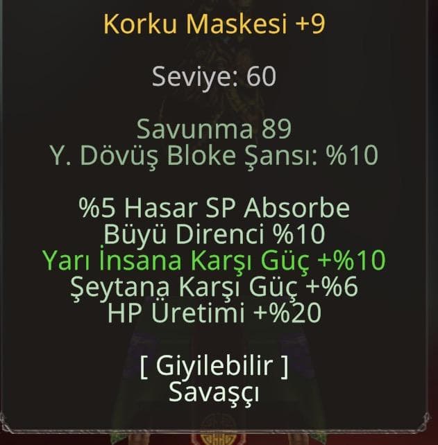 +9 Korku Maskesi 1275 TL