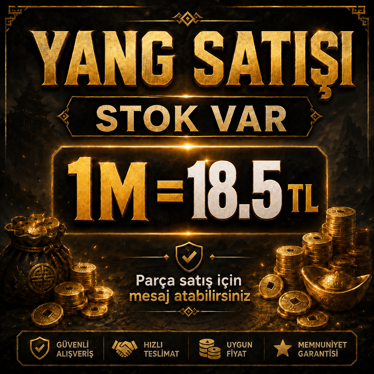 100 M 1850 TL (1M 18.5 TL PARÇA SATIŞ VAR)