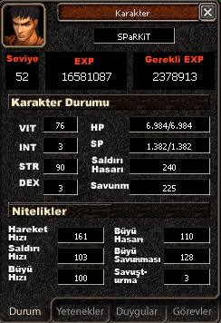52 LVL BEDENSEL HAVA P AT MAX