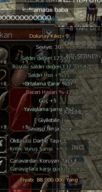 37 ort guc 5 canavar +4 dolu 1600