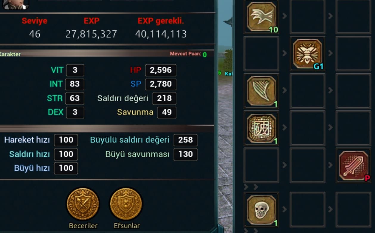 46 LVL BÜYÜLÜ KESKİNLİK P 10 SEVİYE AT ACIKLAMA OKU