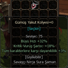 Gümüş Yakut Kolye