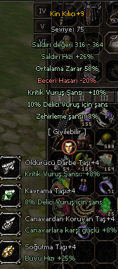 +9 KİN 4 TAŞLI 58 ORT