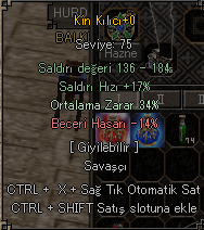 KİN KILICI 34 ORT  YANLARI TEMİZ (HIZLI TESLİMAT)