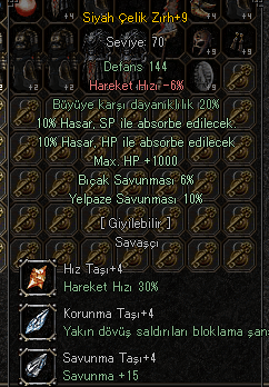 SİYAH ÇELİK +9 1000 HP 10 HP ABZORBE (HIZLI TESLİMAT)