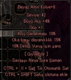 10 KILIÇ 10 DELICI 15 OK LU BEYAZ ALTIN KOLYE