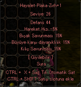 15 KILIC 15 BICAK 15 BÜYÜ 26 LVL SURA ZIRHI
