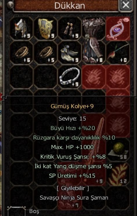 +9 gümüş kolye