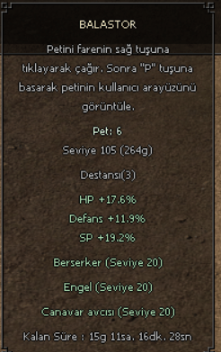 105 LV ALASTOR PET FUL KİTAP 264 GÜN = 300 TL