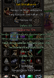şah savaşçı ninja kalkan st