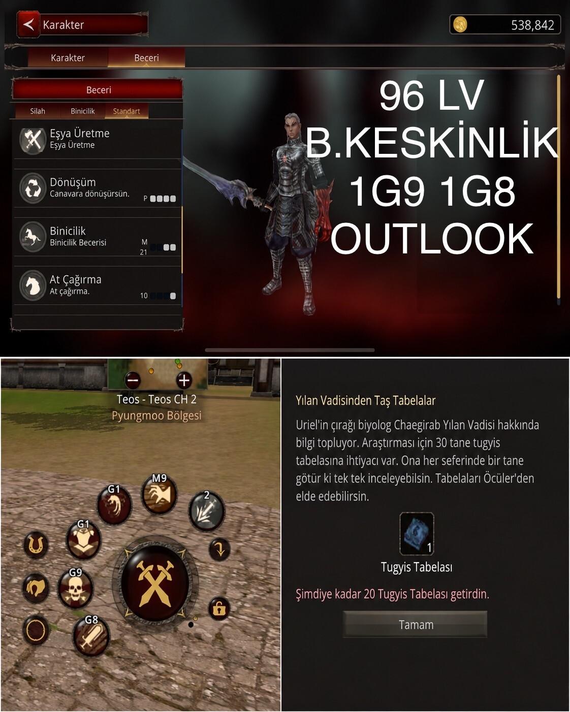TEOS 96 LV B. KESKİNLİK İTEMLİ SATILIR OUTLOOK UYGUN