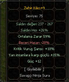 59 ORT / YARI-KRİTİK-GÜÇ / ZEHİR KILICI