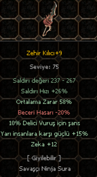 58 ORT TAM / YARI-ZEKA-DELİCİ / ZEHİR KILICI