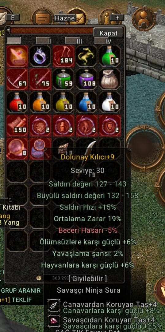 +9 dolu 19 ort +4 canavar +4 savaşcı