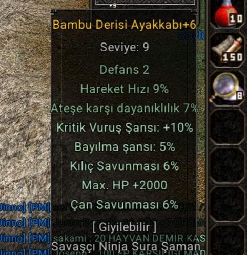 Bambu ayakkabı 2000 hp 10 kritik 5 bayilma