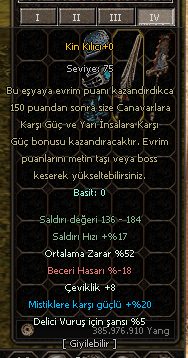 +0 KİN 52 ORT YANINDA RUH İTEMLERİ