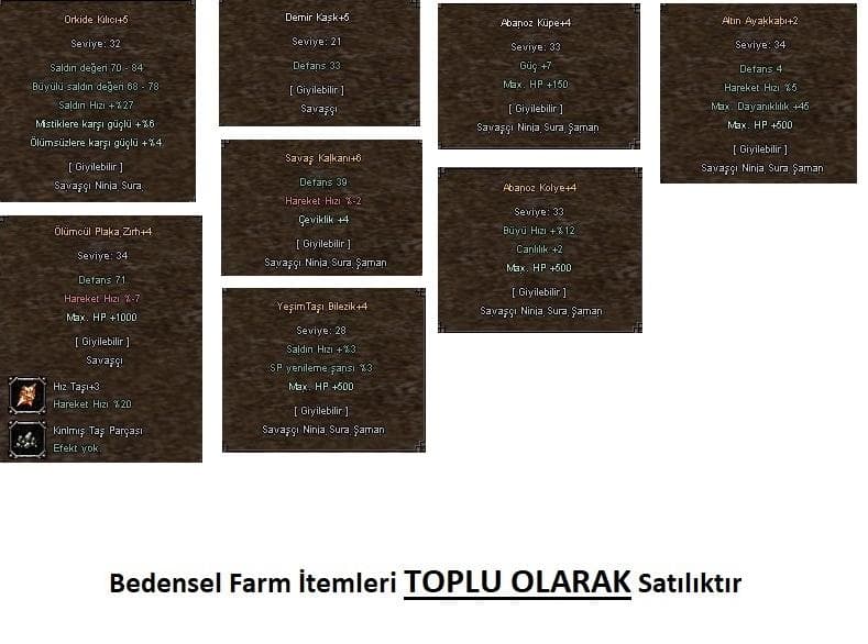 YENİ BAŞLAYACAKLARA FARM İTEMLERİ