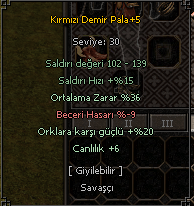 36 ORT +5 KDP (KIRMIZI DEMİR PALA)