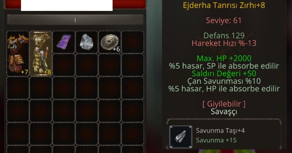 +8 EJDERHA TANRI ZIRH