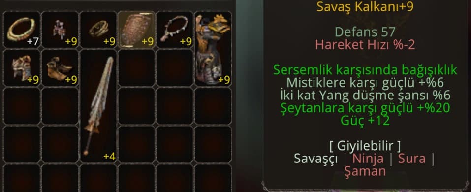 +9 SAVAŞ KALKANI