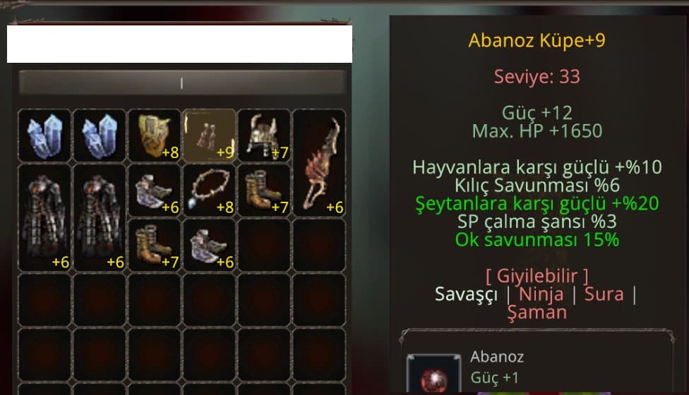 +9 ABANOZ KÜPE FULL CEVHERLİ