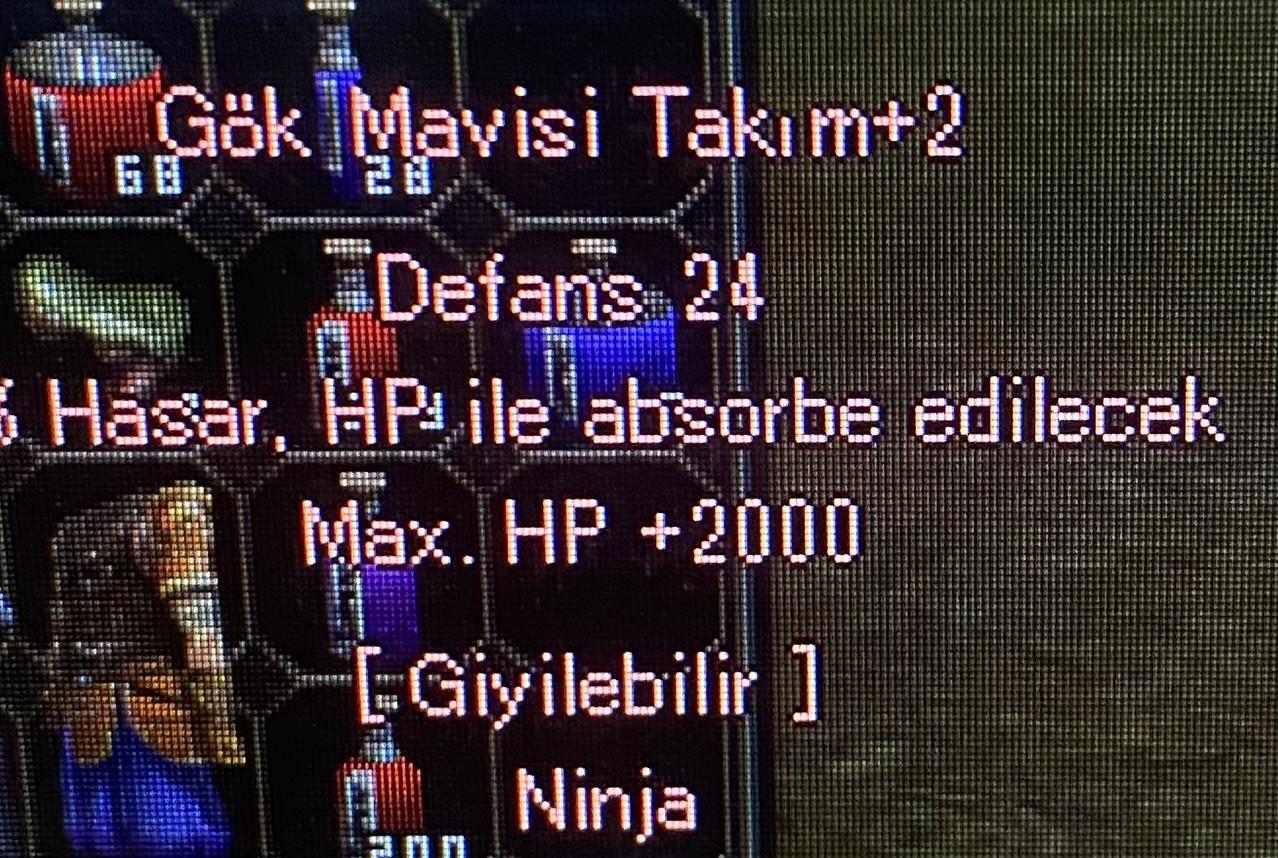2k HP ninja zırhı 50 TL