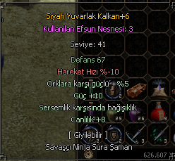 +6 SİYAH YUVARLAK KALKAN SERSEM 10 GÜÇ 8 CANLILIK