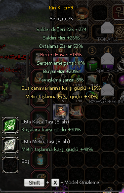 +9 KİN KILICI | 40 METİN 30 KAYA TAŞLI | 30 METİN 6 7 EFSUNLU