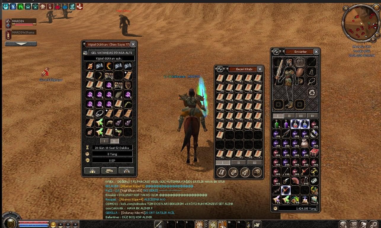 38 LEVEL M4 HAVA KILICI VADİ CANAVARI+8 KDP +5 ABO 1.5 M YANG