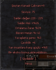 Şeytan Kanadı Çakram+9 ( 39 ORT 6 ÇEVİK )