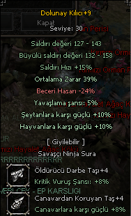 Dolunay Kılıcı +9 39 ORT 4 Taş