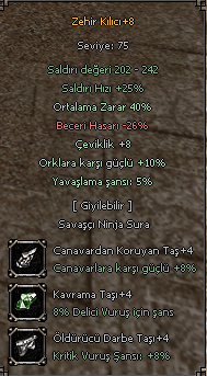 +8 Zehir Kılıcı