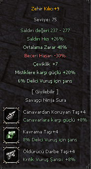 +9 Zehir Kılıcı
