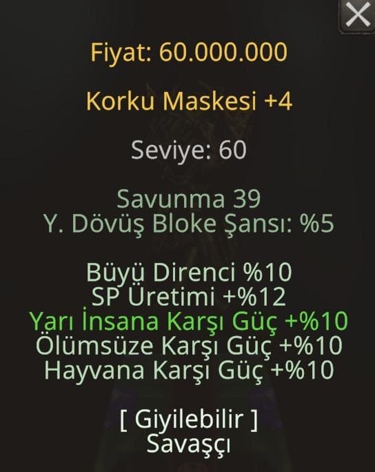 KORKU MASKESİ | HEM WS'LİK HEM KULELİK