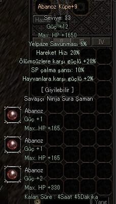 +9 ABANOZ 20 ÖLMSZ 20 HIZ 10 SP ÇALMA MAVİ POTU UNUT