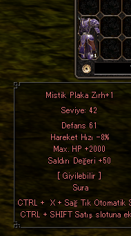42 Sura Zırhı 2000 hp 50 STR +1