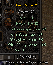 1.5K HP 10 KRİT 10 KILIÇ DERİ ÇİZME