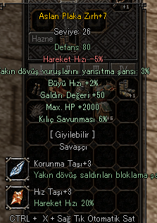 40LV BEDOA AT ZIRHLI EP KARSILIGI VERİLİR İTEMLİ KAYIPSIZ