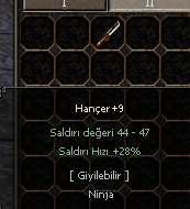 1 LEVEL +9 HANÇER EFSUNSUZ
