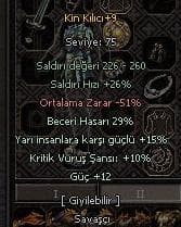 29 YARI GÜÇ KRİTİK TAM KİN KILICI